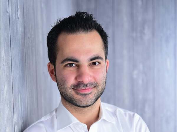 Portrait of Hamed Farhadian in a white shirt, 2018