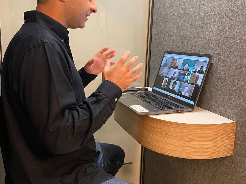 Hamed Farhadian in an online video consultation